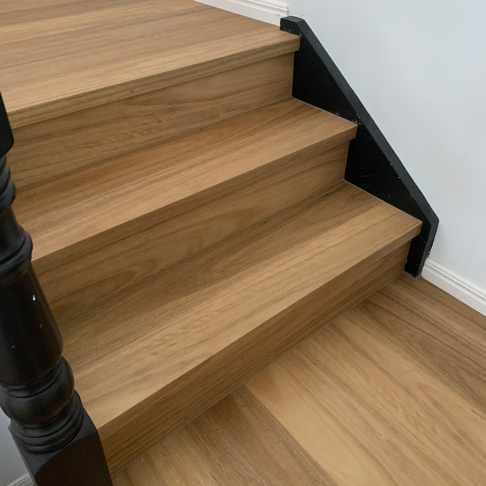 Rigid Plank Blackbutt stairs