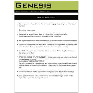 Genesis bamboo floor cleaning guide