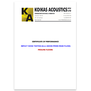 Hybrid Flooring acoustic rating