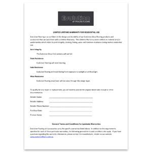 Evolution laminate flooring warranty