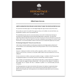 The Hermitage engineered oak warranty