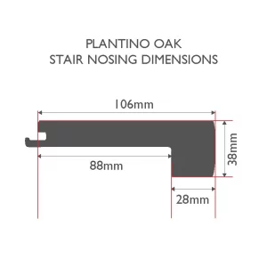Plantino Oak Stair Nosing Dimensions
